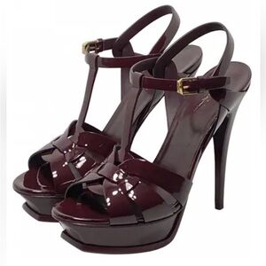💜❤️ Saint Laurent YSL Patent Leather Tribute Heels💜❤️RARE HTF COLOR•VVEUC $1495